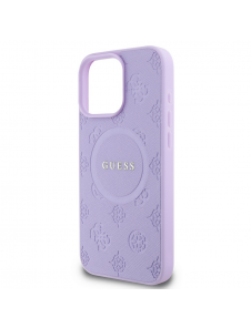 Guess Saffiano Peony Stamp MagSafe Fodral till iPhone 16 Pro Max Lila