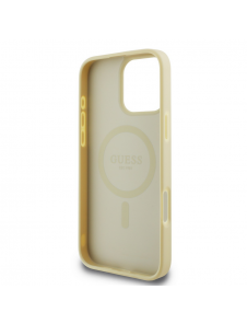 Guess Saffiano Peony Stamp MagSafe Fodral till iPhone 16 Pro Max Gold