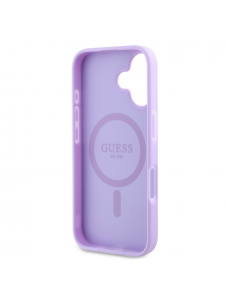 Guess Saffiano Peony Stamp MagSafe Fodral till iPhone 16 Lila