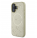 Guess Saffiano Peony Stamp MagSafe Fodral till iPhone 16 Gold