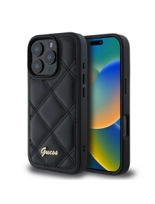 Guess PU Leather Quilted Case för iPhone 16 Pro Black