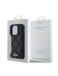 Guess PU Leather Quilted Case för iPhone 16 Pro Black