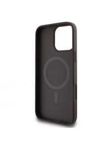 Guess PU Leather 4G Colored Ring MagSafe Fodral för iPhone 16 Pro Brown