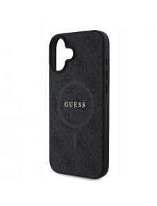 Guess PU Leather 4G Colored Ring MagSafe Fodral för iPhone 16 Plus Svart