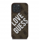 Guess PU Leather 4G Big Love Logo MagSafe Fodral för iPhone 16 Pro Max Brun