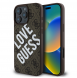 Guess PU Leather 4G Big Love Logo MagSafe Fodral för iPhone 16 Pro Max Brun