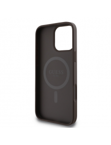 Guess PU Leather 4G Big Love Logo MagSafe Fodral för iPhone 16 Pro Max Brun