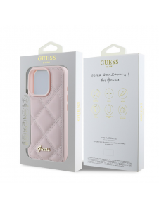 Guess PU Läder Quilted Case för iPhone 16 Pro Pink