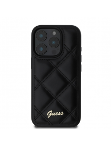 Guess PU Läder Quilted Case för iPhone 16 Pro Max Svart