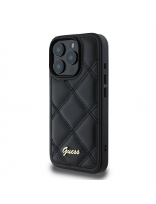 Guess PU Läder Quilted Case för iPhone 16 Pro Max Svart