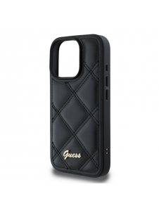 Guess PU Läder Quilted Case för iPhone 16 Pro Max Svart