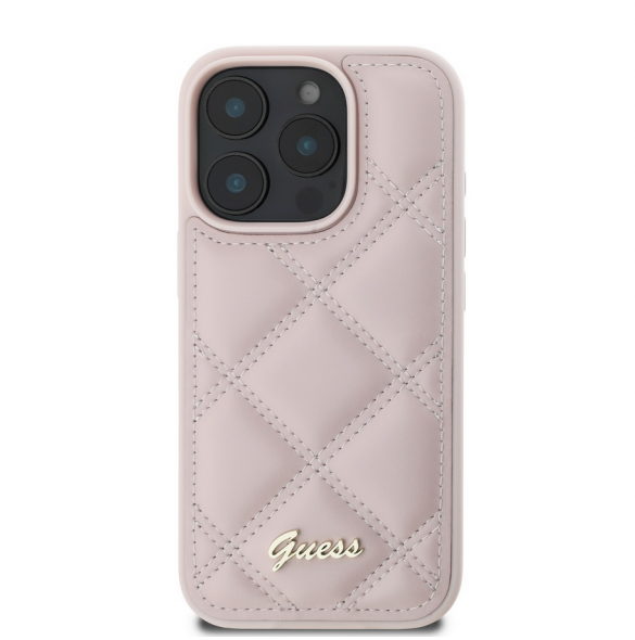 Guess PU Läder Quilted Case för iPhone 16 Pro Max Rosa