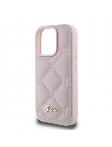 Guess PU Läder Quilted Case för iPhone 16 Pro Max Rosa