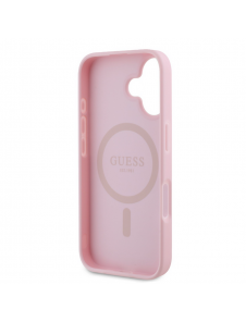 Guess PU Grained Classic Logo MagSafe Fodral för iPhone 16 Rosa