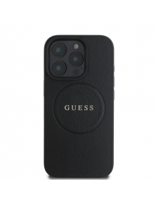 Guess PU Grained Classic Logo MagSafe Fodral för iPhone 16 Pro Svart