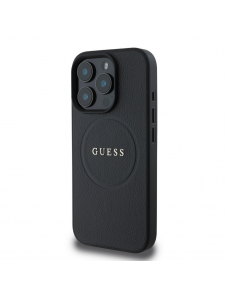 Guess PU Grained Classic Logo MagSafe Fodral för iPhone 16 Pro Max Svart