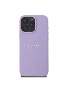 Guess PU Grained Classic Logo MagSafe Fodral för iPhone 16 Pro Max Lila
