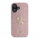 Guess PU Fixed Glitter 4G metalllogofodral för iPhone 16 Rosa