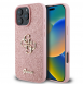 Guess PU Fixed Glitter 4G metalllogofodral för iPhone 16 Pro Pink