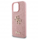 Guess PU Fixed Glitter 4G metalllogofodral för iPhone 16 Pro Pink