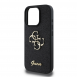 Guess PU Fixed Glitter 4G metalllogofodral för iPhone 16 Pro Max Svart