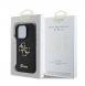 Guess PU Fixed Glitter 4G metalllogofodral för iPhone 16 Pro Max Svart