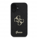 Guess PU Fixed Glitter 4G metalllogofodral för iPhone 16 Plus Svart