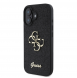 Guess PU Fixed Glitter 4G metalllogofodral för iPhone 16 Plus Svart