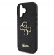 Guess PU Fixed Glitter 4G metalllogofodral för iPhone 16 Plus Svart