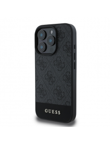Guess PU 4G Stripe-fodral till iPhone 16 Pro Max Grå