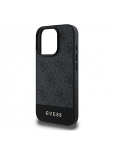 Guess PU 4G Stripe-fodral till iPhone 16 Pro Max Grå