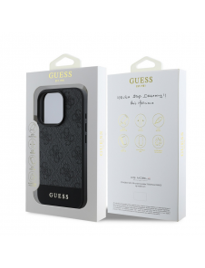 Guess PU 4G Stripe-fodral till iPhone 16 Pro Max Grå