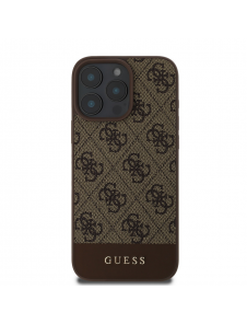 Guess PU 4G Stripe-fodral till iPhone 16 Pro Max Brun