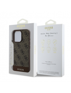 Guess PU 4G Stripe-fodral till iPhone 16 Pro Brown