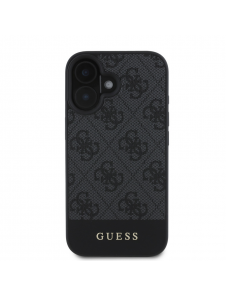 Guess PU 4G Stripe Fodral till iPhone 16 Grå