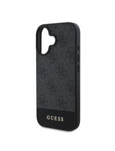 Guess PU 4G Stripe Fodral till iPhone 16 Grå