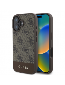 Guess PU 4G Stripe Fodral till iPhone 16 Brun