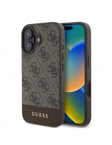 Guess PU 4G Stripe Fodral till iPhone 16 Brun