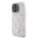 Guess PU 4G Strass Triangle Metal Logo Fodral till iPhone 16 Pro Pink