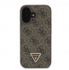 Guess PU 4G Strass Triangle Metal Logo Fodral till iPhone 16 Brun