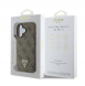 Guess PU 4G Strass Triangle Metal Logo Fodral till iPhone 16 Brun