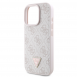 Guess PU 4G Strass Triangle Metal Logo Fodral för iPhone 16 Pro Max Rosa