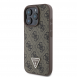 Guess PU 4G Strass Triangle Metal Logo Fodral för iPhone 16 Pro Brown