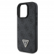 Guess PU 4G Strass Triangle Metal Logo Case + Crossbody Strap för iPhone 16 Pro Max Black