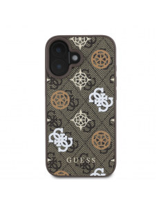 Guess PU 4G Peony MagSafe Fodral till iPhone 16 Brun