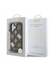 Guess PU 4G Peony MagSafe Fodral till iPhone 16 Brun