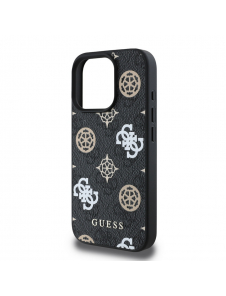 Guess PU 4G Peony MagSafe Fodral för iPhone 16 Pro Svart
