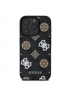 Guess PU 4G Peony MagSafe Fodral för iPhone 16 Pro Max Svart