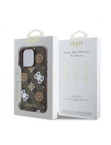 Guess PU 4G Peony MagSafe Fodral för iPhone 16 Pro Max Brun