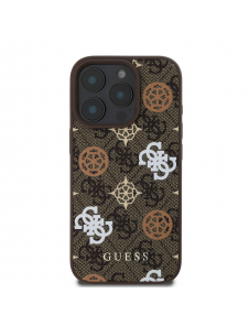 Guess PU 4G Peony MagSafe Fodral för iPhone 16 Pro Brown